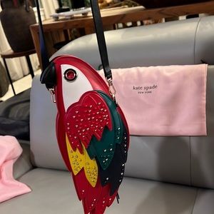 KATE SPADE NEW YORK “RIO” 3D LEATHER PARROT CROSSBODY PURSE